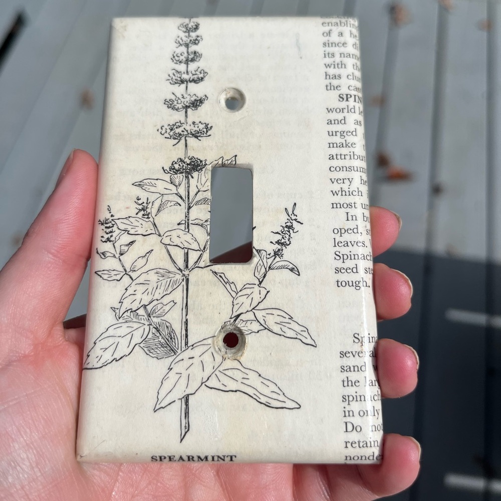 Vintage Botanical Découpage standard size GFCI Light Switch Plate